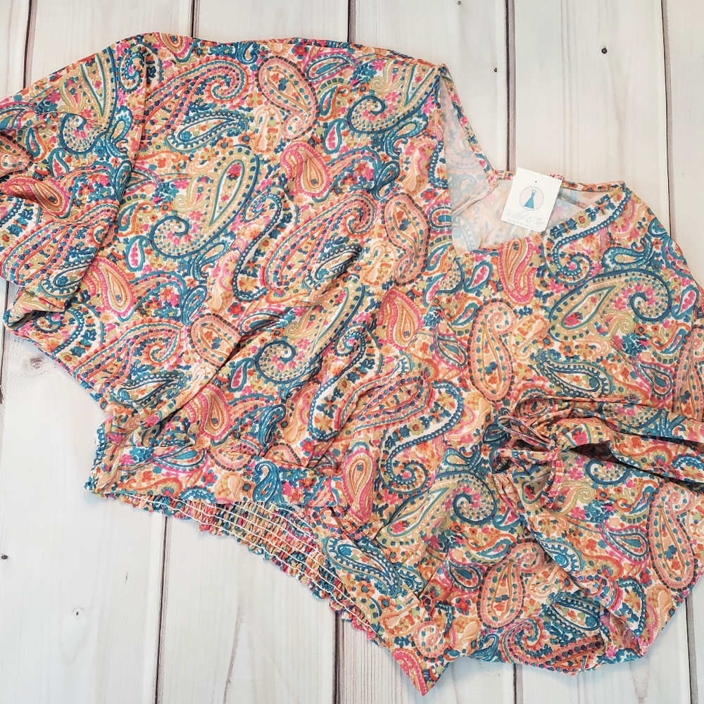 Paisley Top w/ Smocked Waist NWT